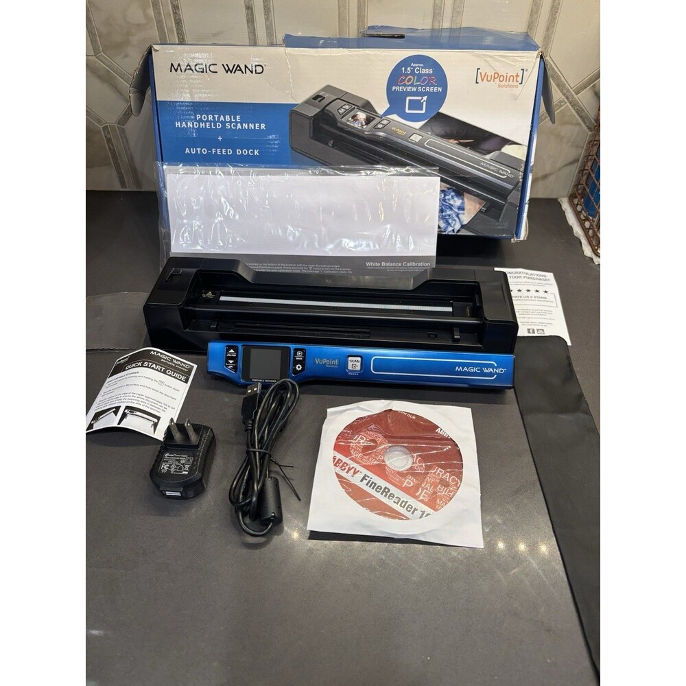 VuPoint Magic Wand Portable Handheld Scanner & Dock PDSDK-ST470BU-VP - OPEN BOX